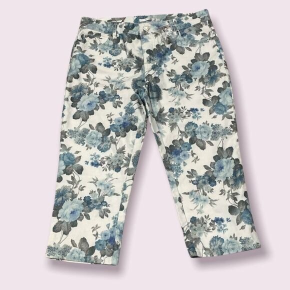 Simon Chang floral capris size 6 - Picture 1 of 10